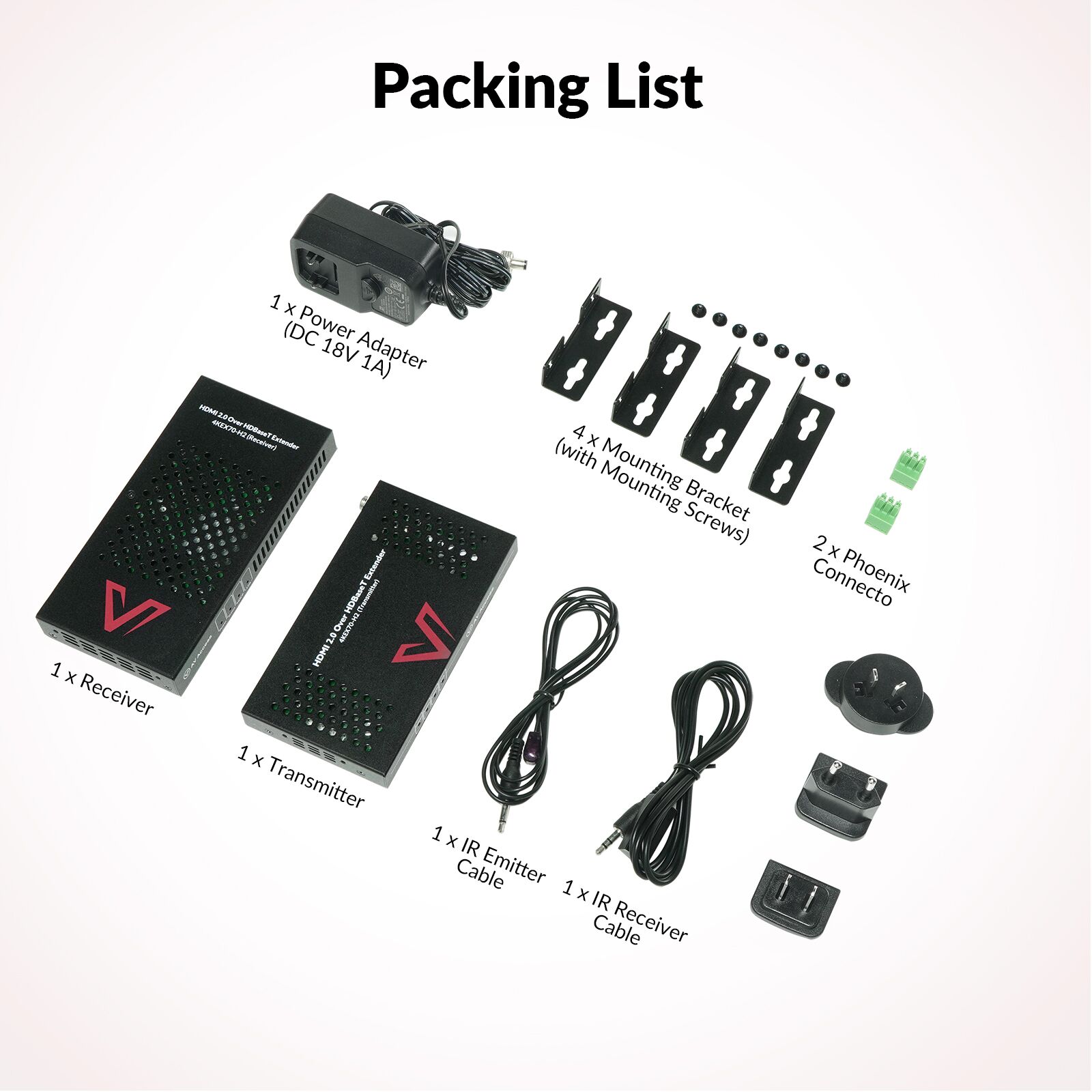AV Access 4K HDMI Extender over HDBaseT w/ HDCP2.2, PoE, RS232
