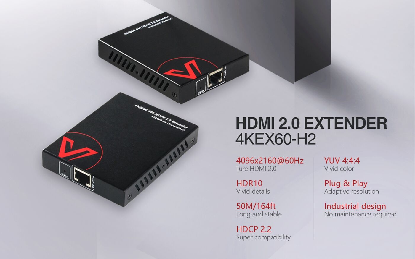 AV Access Economical 4K HDMI Extender, 2-Way PoE, IR Control