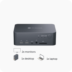 USB C KVM Switch Docking Station for 2 Laptops & 2 Monitors