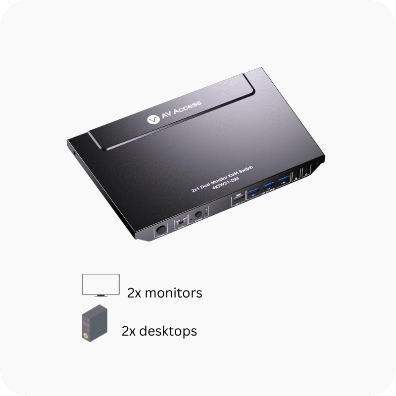 USB C KVM Switch Docking Station for 2 Laptops & 2 Monitors