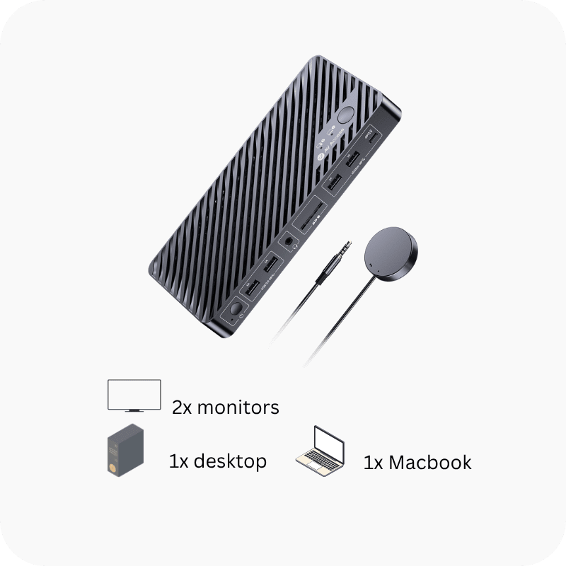 AV Access USB-C KVMスイッチ 3台切替対応 iDock B30 USB C KVM Switch 3-Port with HDMI for Dual Monitor