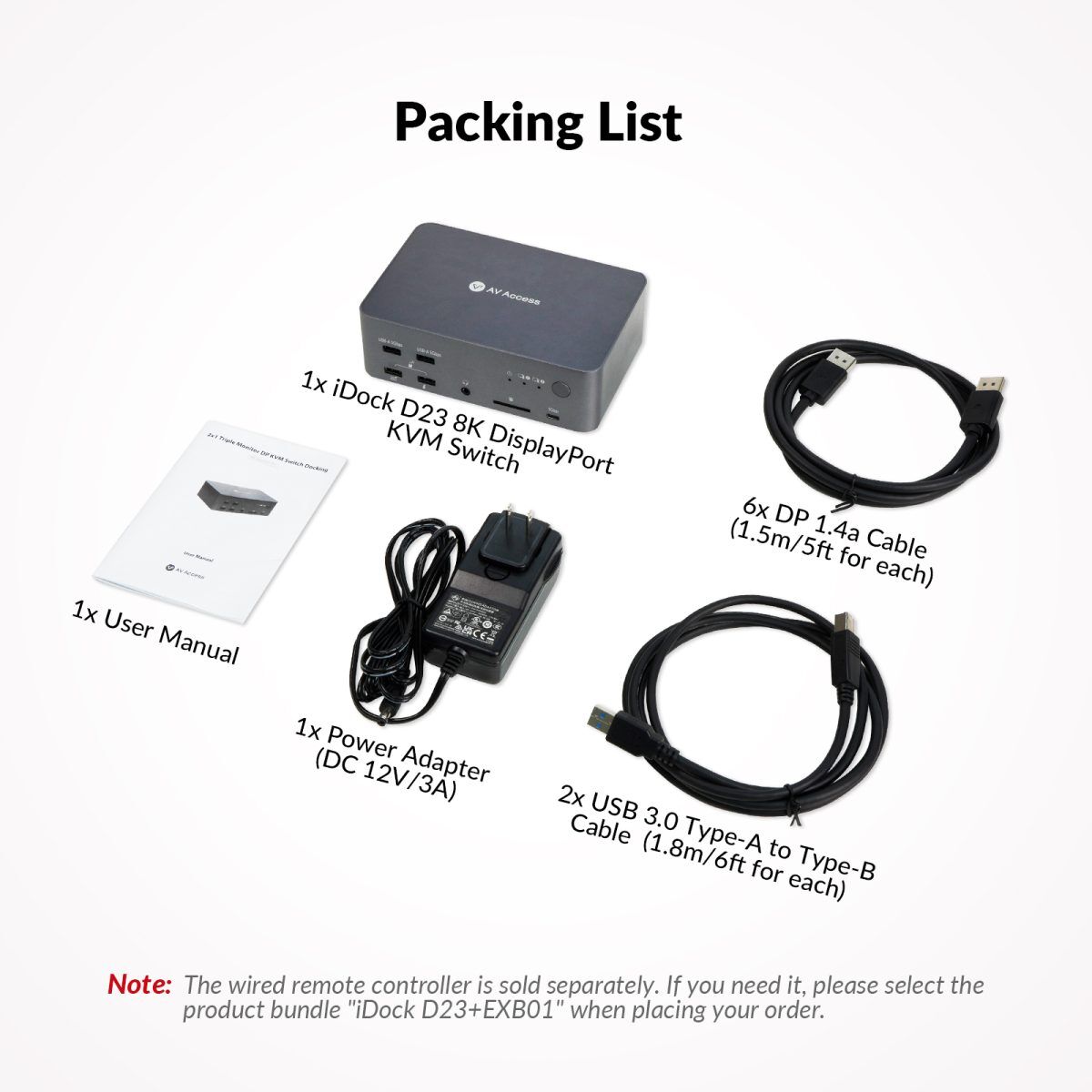 AV Access USB-C KVMスイッチ 3台切替対応 iDock B30 USB C KVM Switch 3-Port with HDMI for Dual Monitor