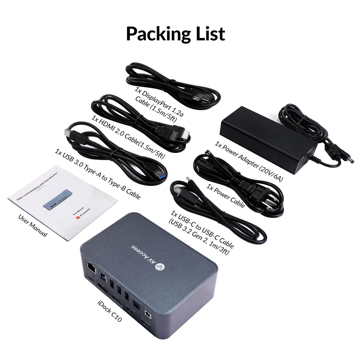 USB-C & HDMI Dual Monitor KVM Switch with Docking Station