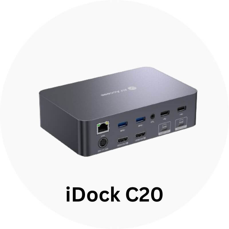 o*n様 AV Access iDock C20 USB-C KVM Switch Docking Station for 2 Laptops & 2 Monitors