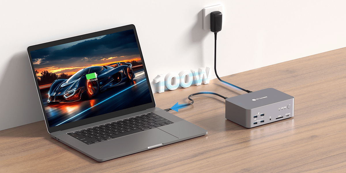 iDock B23 Triple Monitor KVM Switch for a Desktop and a Laptop